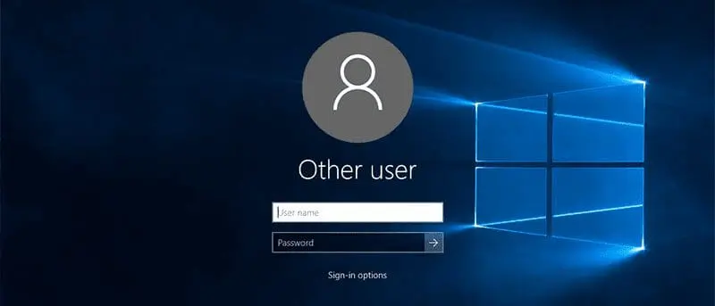 win 10 login screen