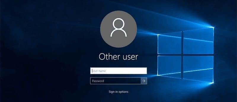 win 10 login screen