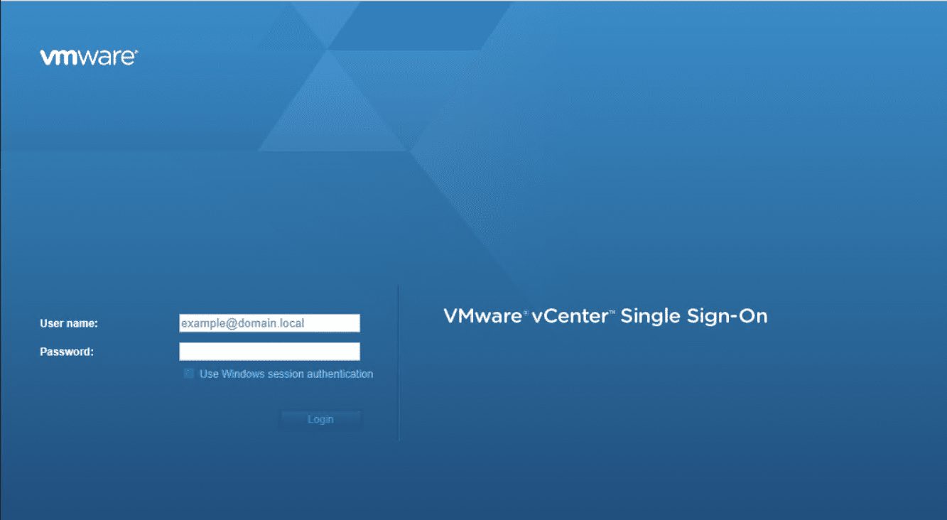 vcenter sign on