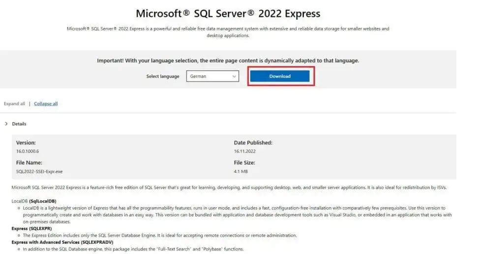 Microsoft-SQL-Server-2022-Express-download