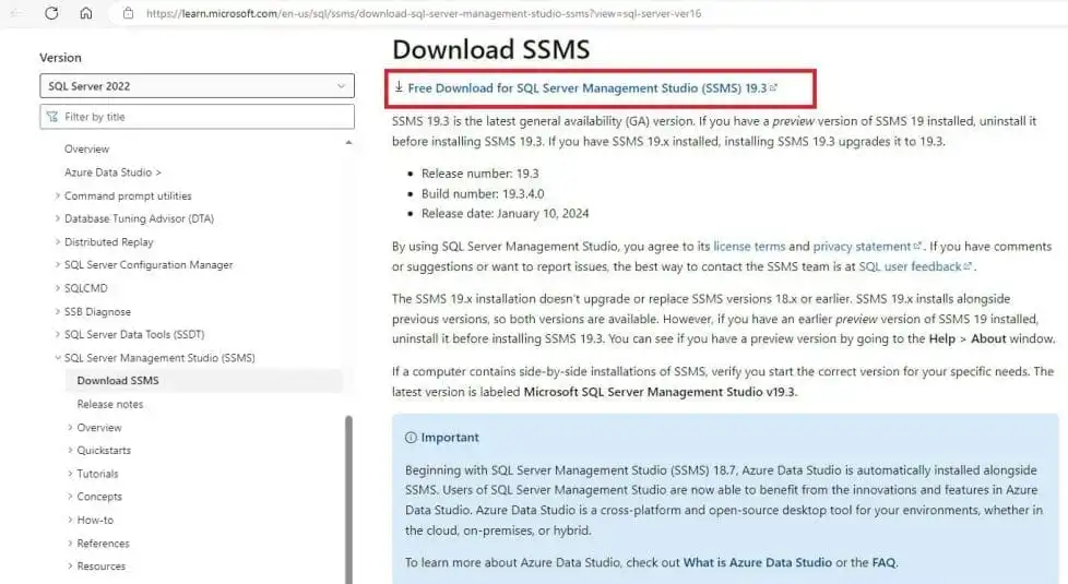 SSMS-Doanload-Page