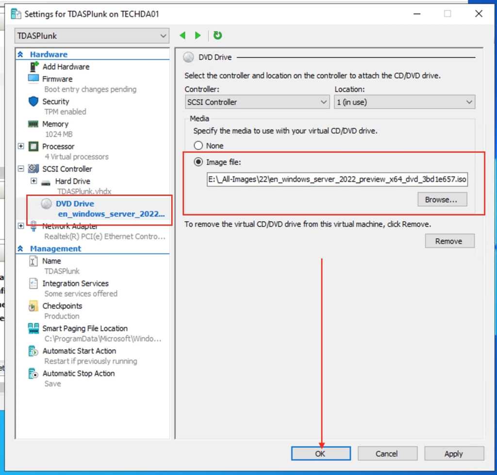 Image attached for VM