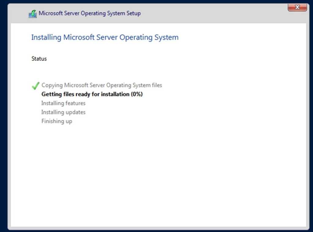 Installing Windows server 2022