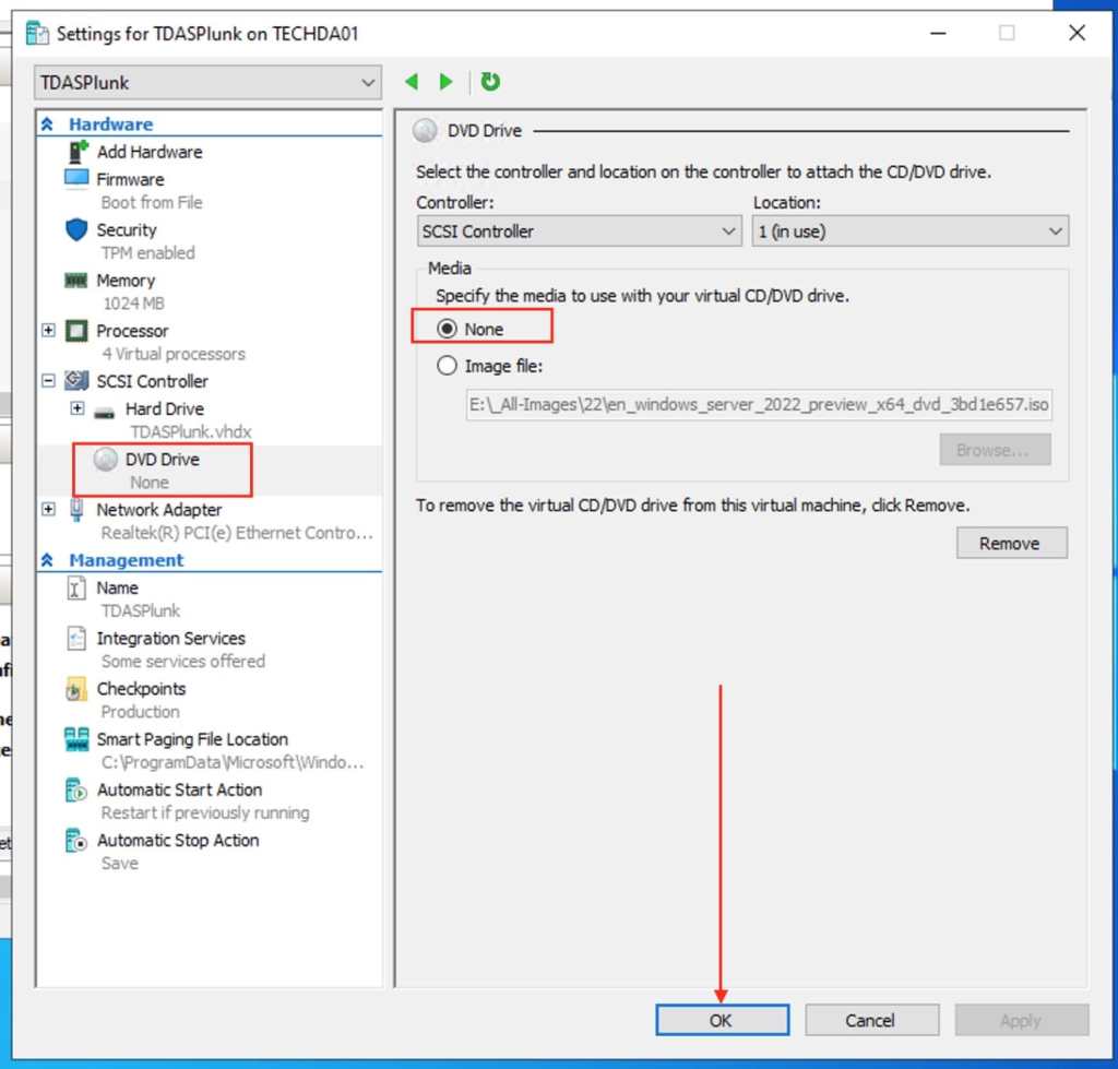 SCSI DVD set to none