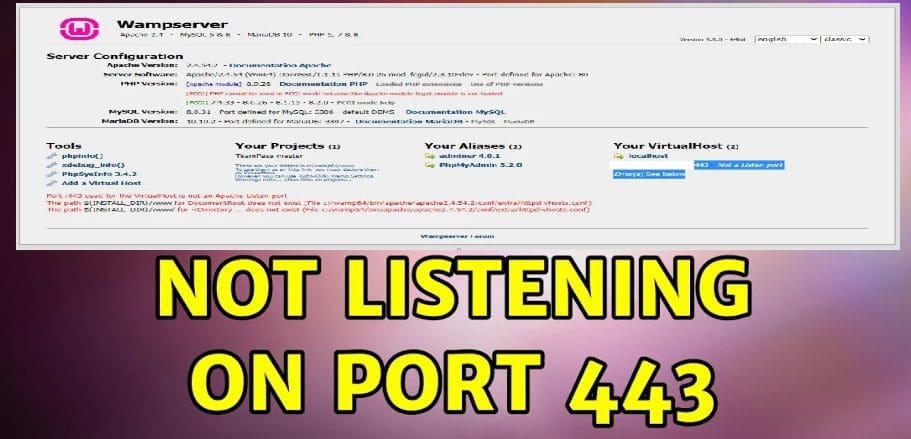 The Port used for the Virtualhost is not an Apache Listen Port