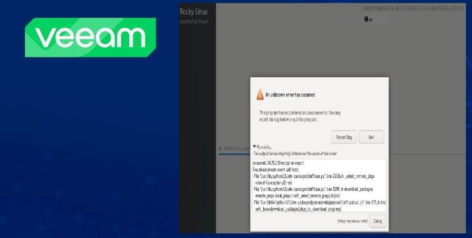 unknown error has occured