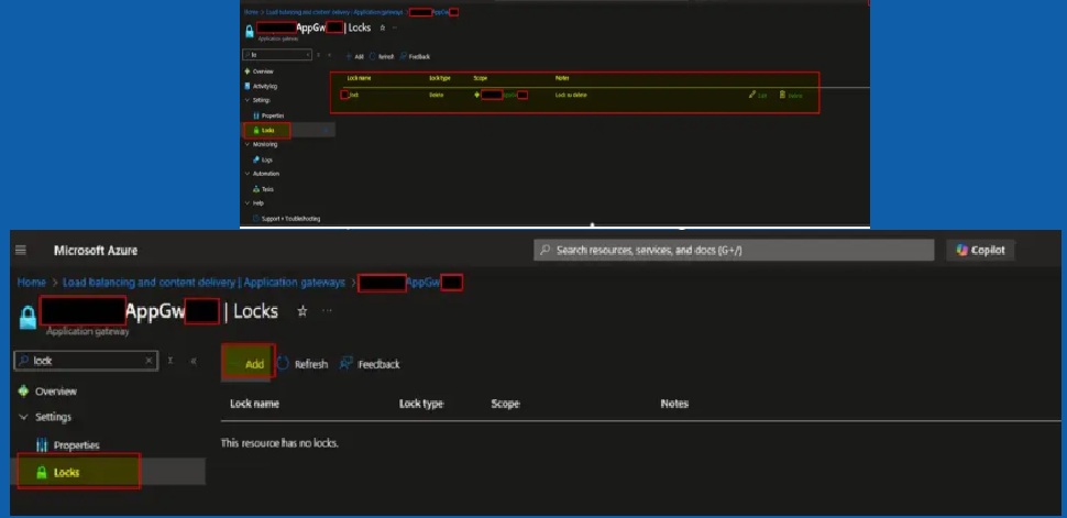 Set a Resource Delete Lock