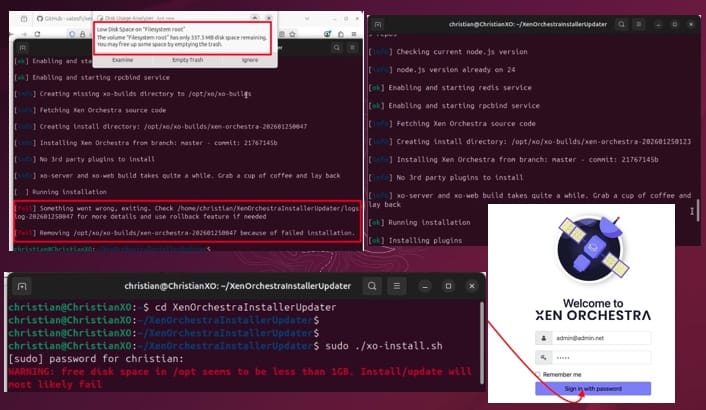 Free up filesystem root space