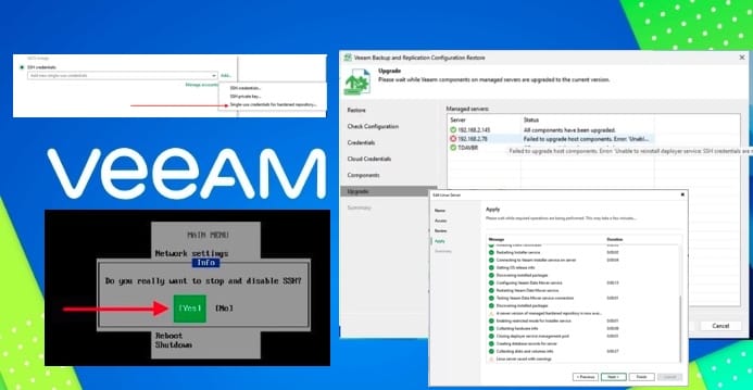 Veeam Host Components: Unable to reinstall Deploy Service SSH