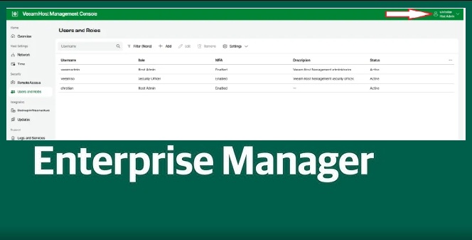Veeam Enterprise Manager setup