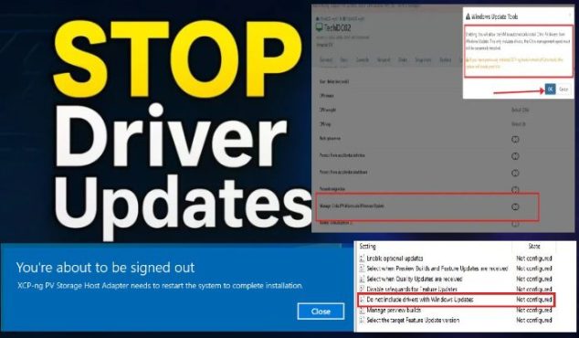 Prevent Automatic Driver Updates in Windows and Xen-Orchestra
